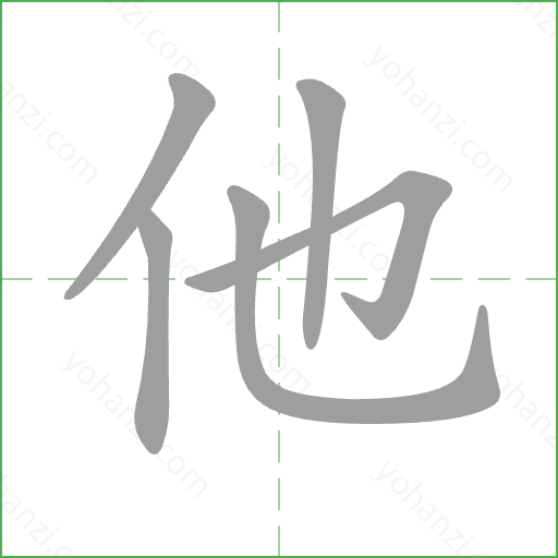 他 Stroke Order Animation