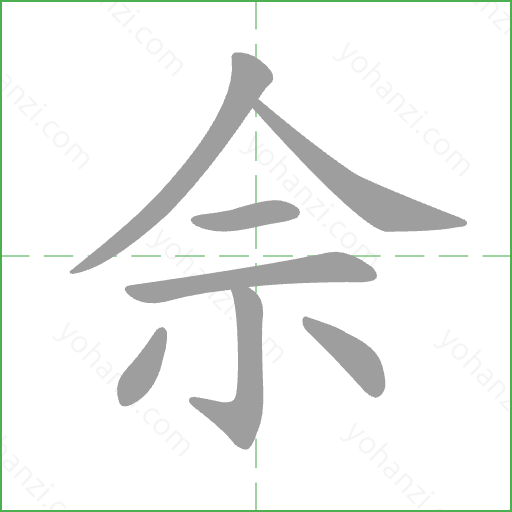 佘 Stroke Order Animation