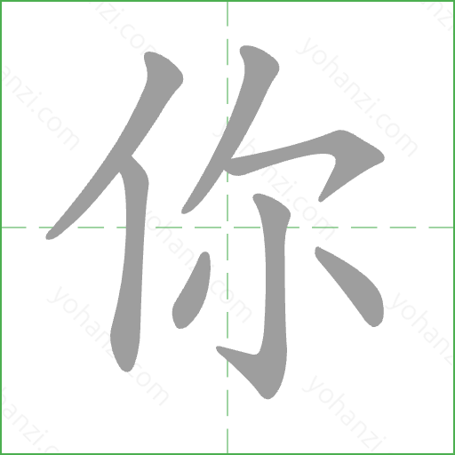 你 Stroke Order Animation