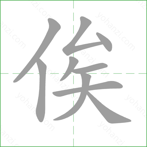 俟 Stroke Order Animation
