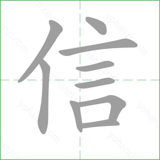 信 Stroke Order Animation