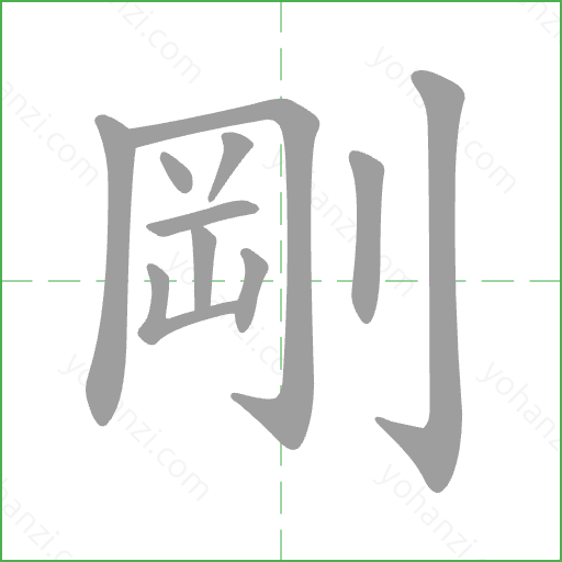 剛 Stroke Order Animation