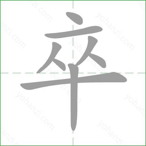 卒 Stroke Order Animation