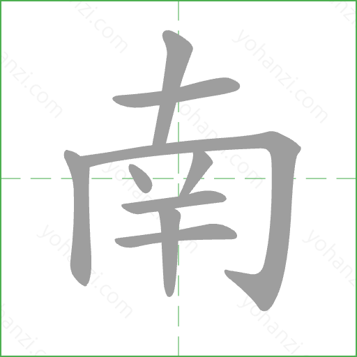 南 Stroke Order Animation