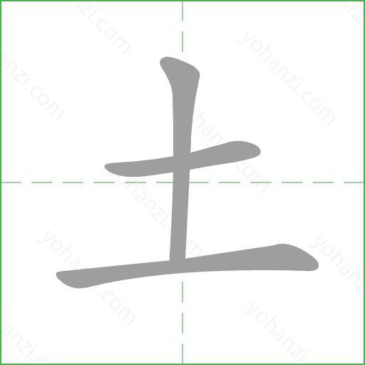 土 Stroke Order Animation