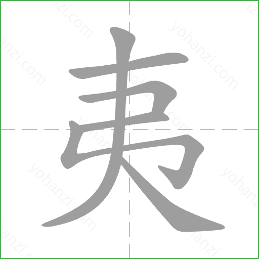 夷 Stroke Order Animation