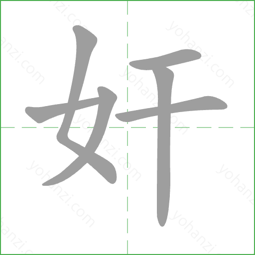 奸 Stroke Order Animation