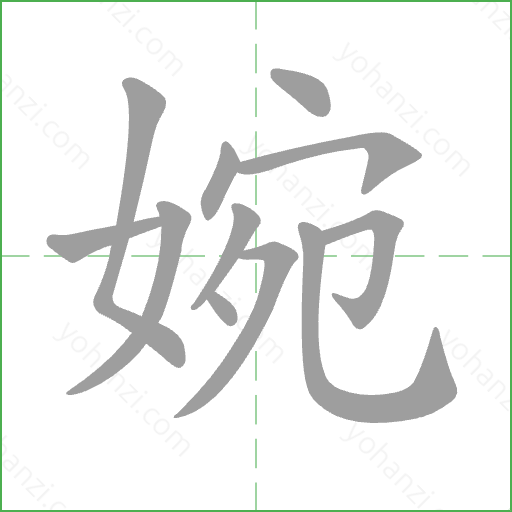 婉 Stroke Order Animation