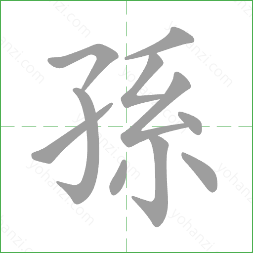 孫 Stroke Order Animation