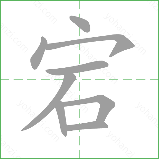 宕 Stroke Order Animation
