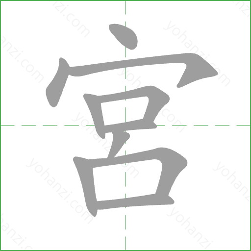 宮 Stroke Order Animation