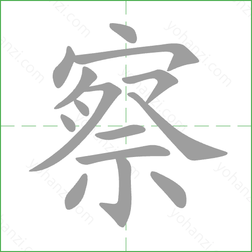 察 Stroke Order Animation