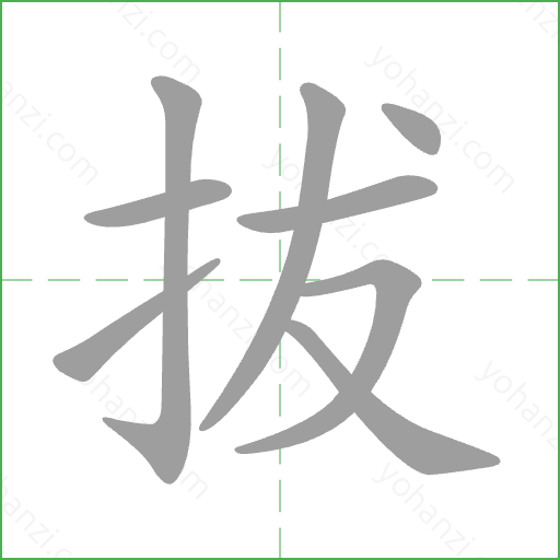 拔 Stroke Order Animation