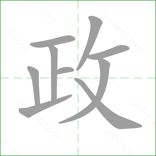 政 Stroke Order Animation