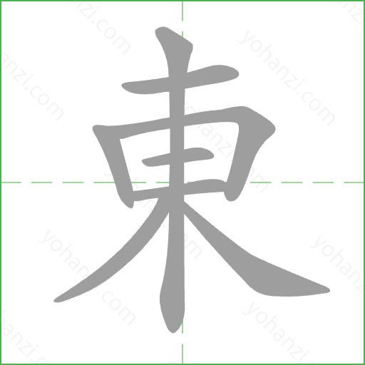 東 Stroke Order Animation