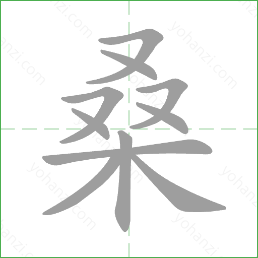 桑 Stroke Order Animation