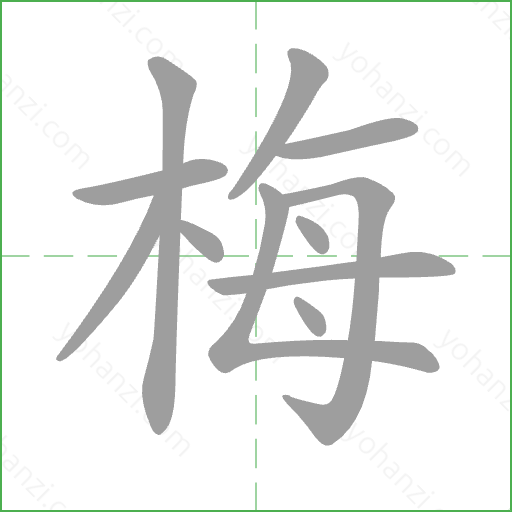 梅 Stroke Order Animation