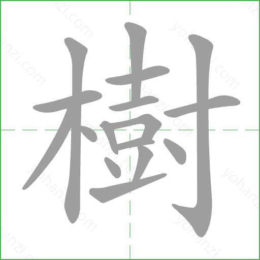 樹 Stroke Order Animation