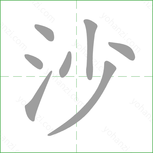 沙 Stroke Order Animation