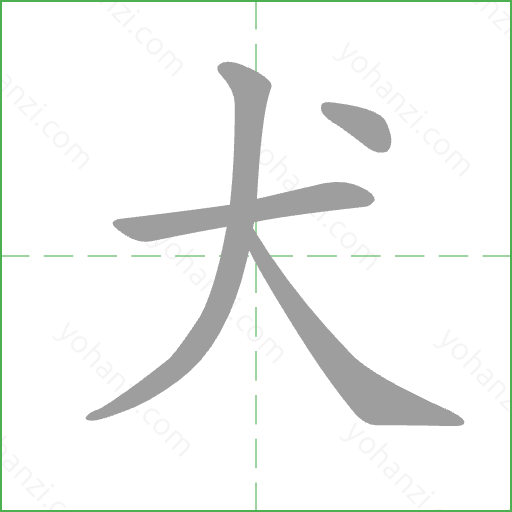 犬 Stroke Order Animation