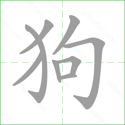 狗 Stroke Order Animation