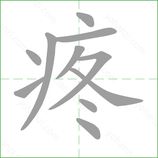 疼 Stroke Order Animation