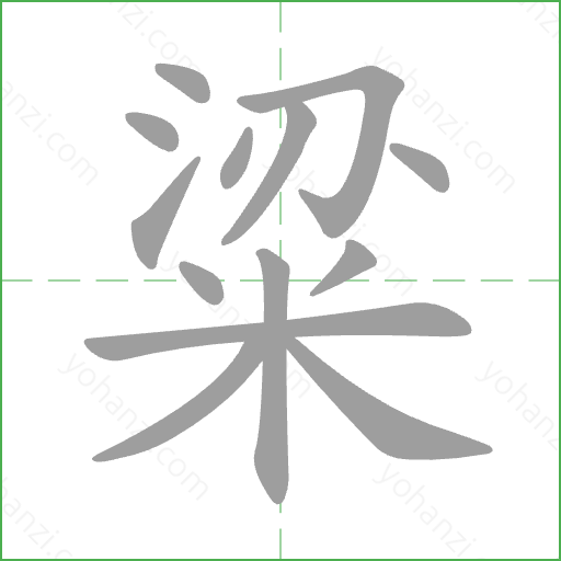 粱 Stroke Order Animation