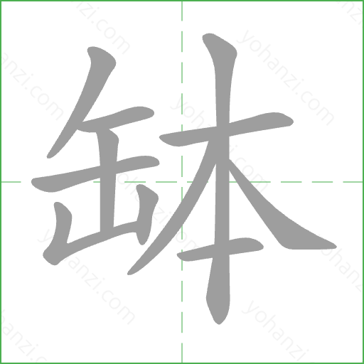 缽 Stroke Order Animation