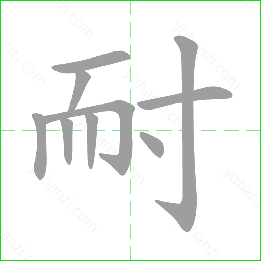 耐 Stroke Order Animation