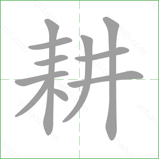 耕 Stroke Order Animation