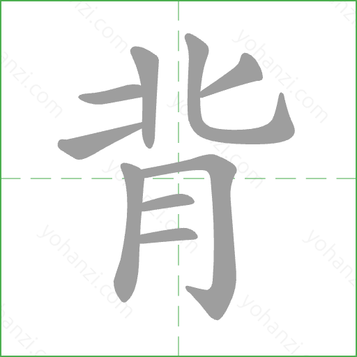 背 Stroke Order Animation
