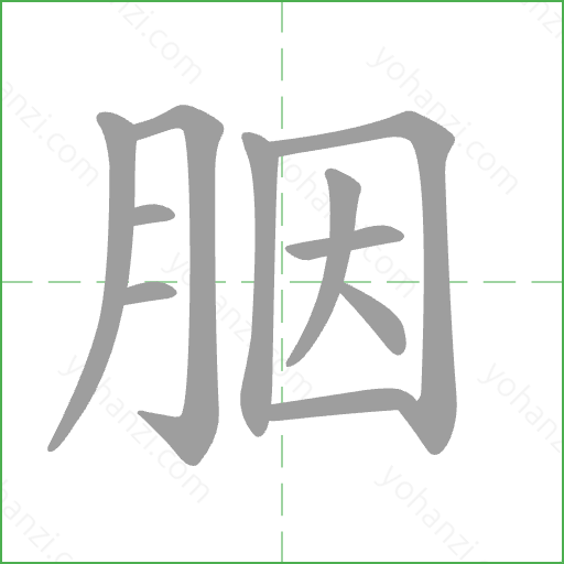 胭 Stroke Order Animation
