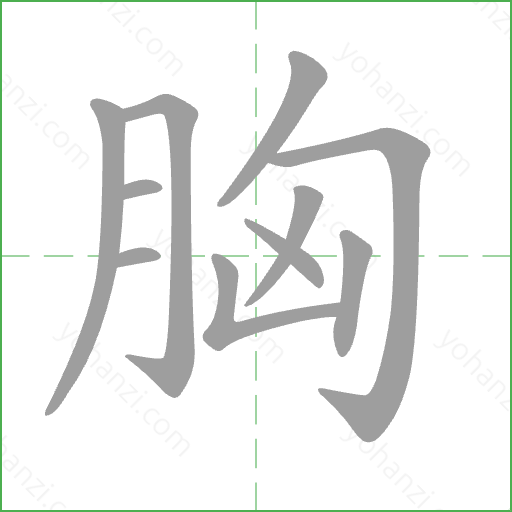 胸 Stroke Order Animation