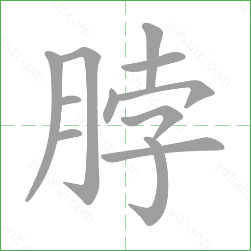 脖 Stroke Order Animation