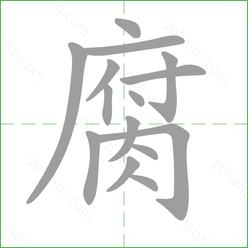 腐 Stroke Order Animation