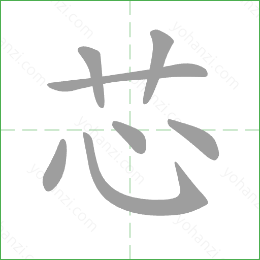 芯 Stroke Order Animation