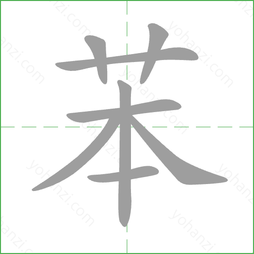 苯 Stroke Order Animation