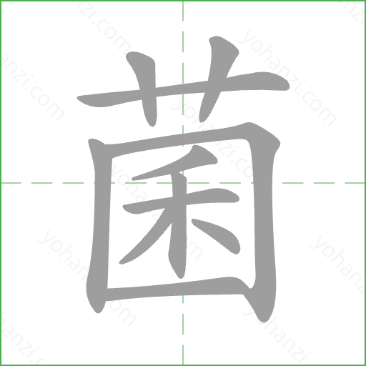 菌 Stroke Order Animation