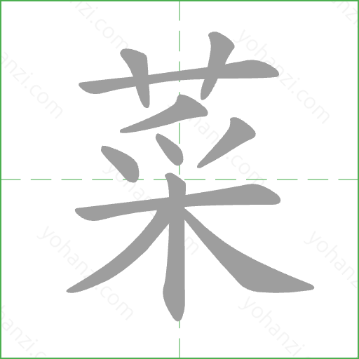 菜 Stroke Order Animation