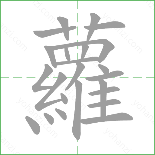 蘿 Stroke Order Animation