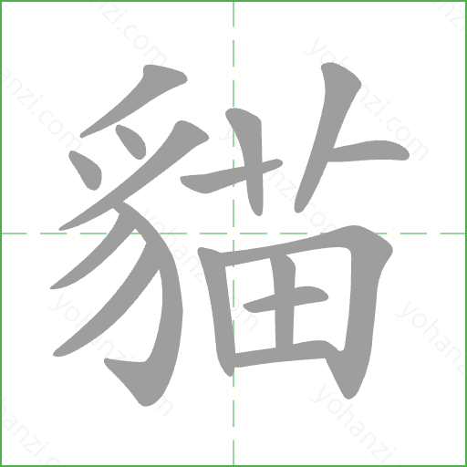 貓 Stroke Order Animation