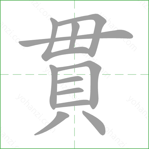貫 Stroke Order Animation