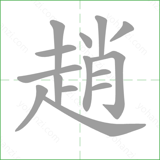 趙 Stroke Order Animation