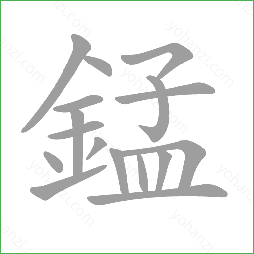 錳 Stroke Order Animation