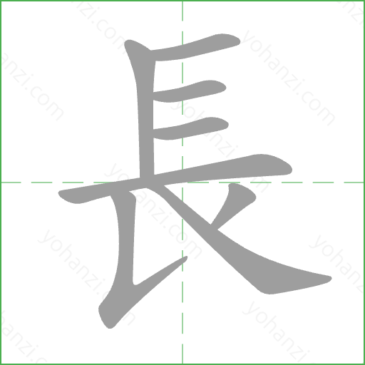 長 Stroke Order Animation