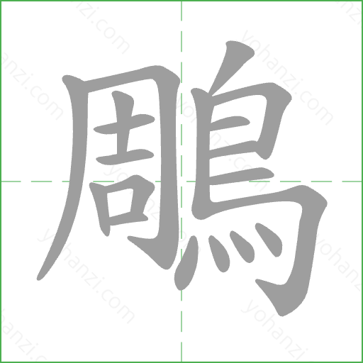 鵰 Stroke Order Animation
