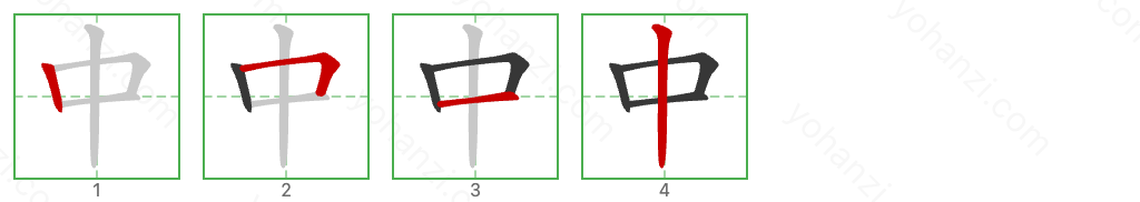 中 Stroke Order Diagrams