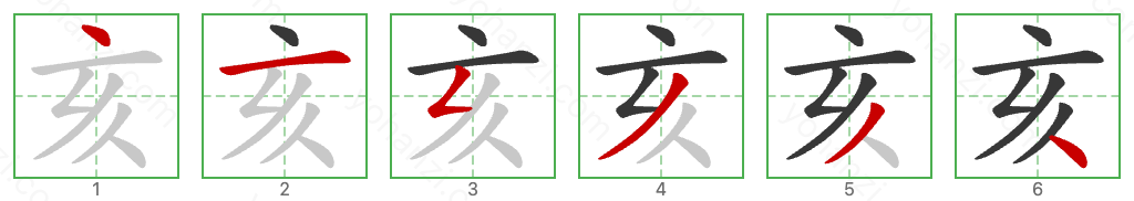 亥 Stroke Order Diagrams