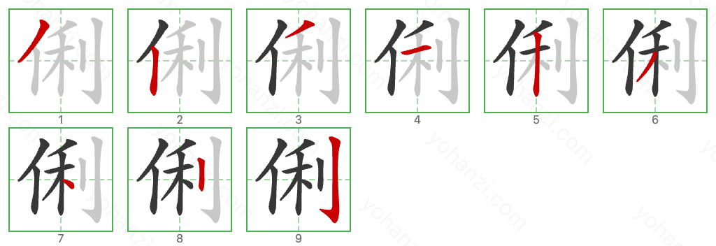 俐 Stroke Order Diagrams