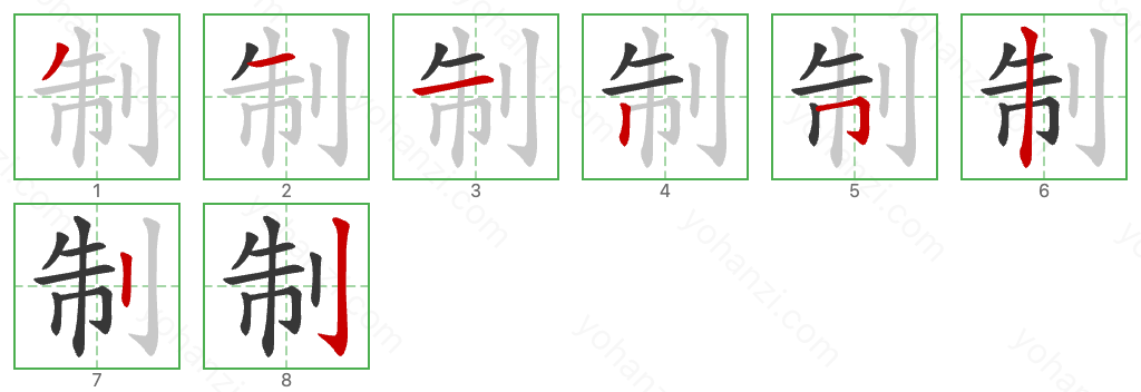 制 Stroke Order Diagrams